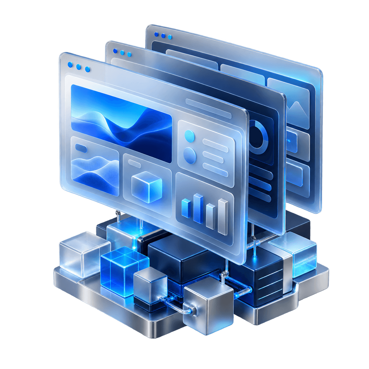Layered software interfaces and modular application components